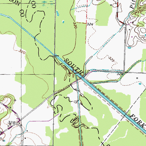 Topographic Map of Dolan Creek, TN