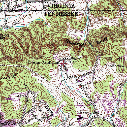 Topographic Map of Doran Addition, TN