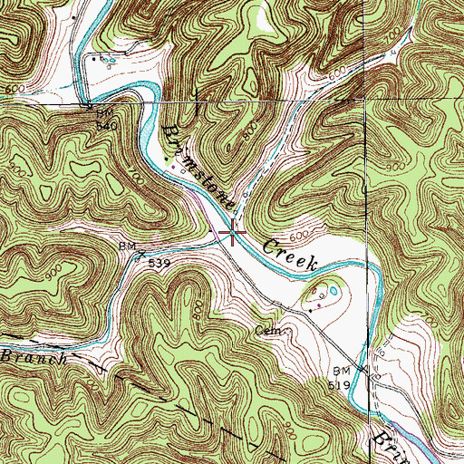 Topographic Map of Dry Branch, TN