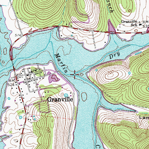 Topographic Map of Dry Fork, TN