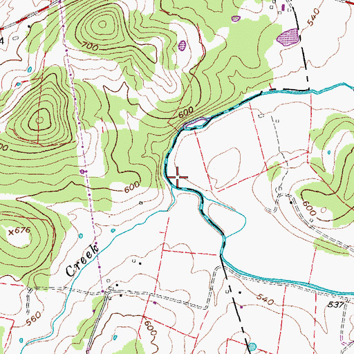 Topographic Map of Dry Fork Creek, TN