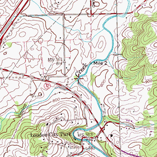 Topographic Map of Dry Valley Branch, TN
