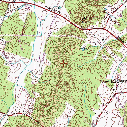 Topographic Map of Dug Ridge, TN