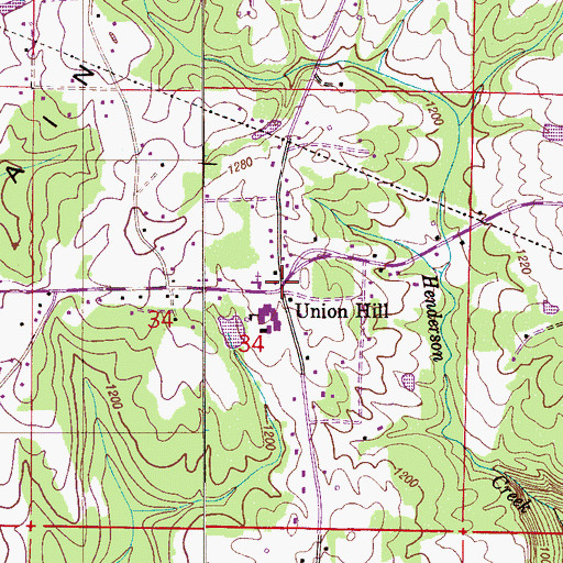 Topographic Map of Union Hill, AL