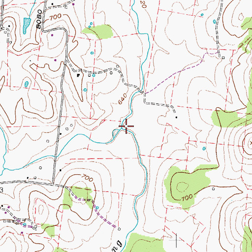 Topographic Map of East Prong Jennings Fork, TN