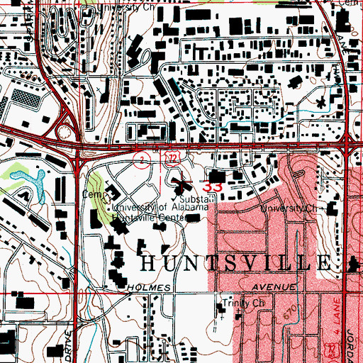 Topographic Map of University Place Elementary School, AL