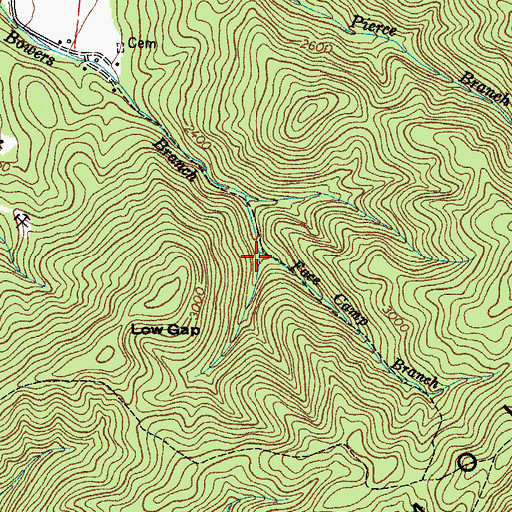 Topographic Map of Face Camp Branch, TN