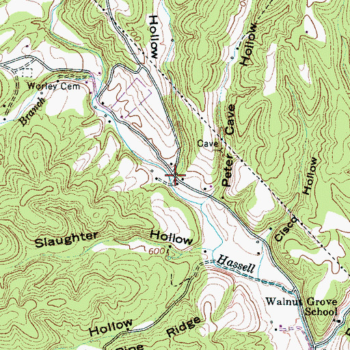 Topographic Map of Fielder Hollow, TN