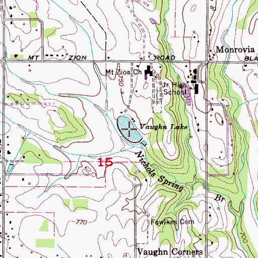 Topographic Map of Vaughn Lake, AL