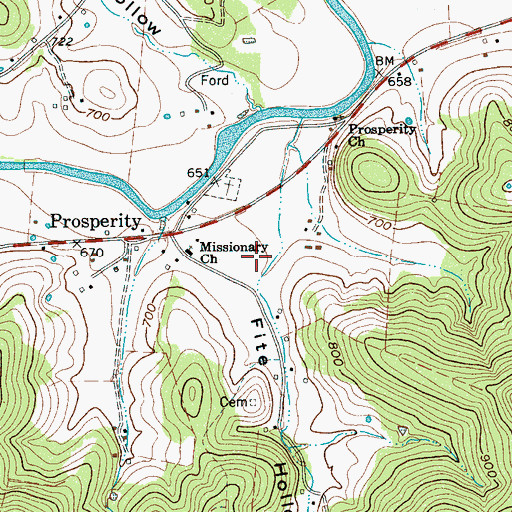 Topographic Map of Fite Hollow, TN