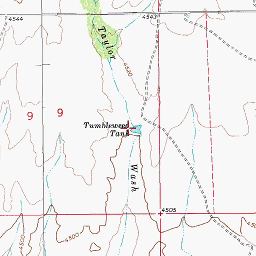Topographic Map of Tumbleweed Tank, AZ