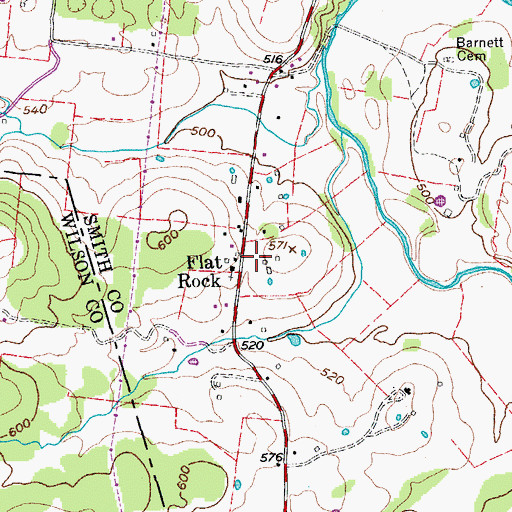 Topographic Map of Flat Rock, TN