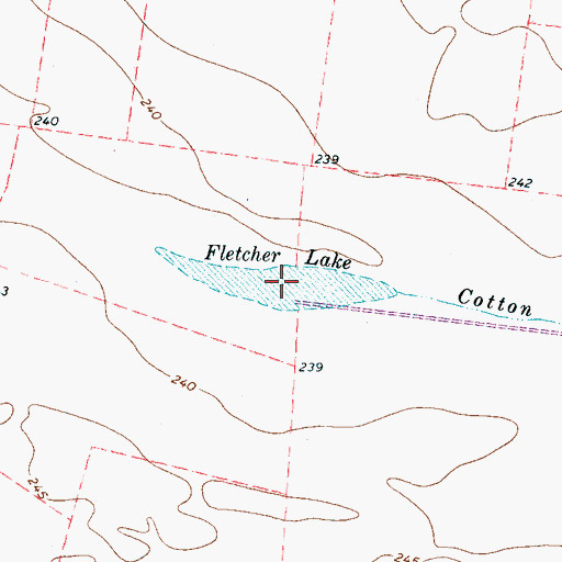 Topographic Map of Fletcher Lake, TN