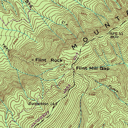 Topographic Map of Flint Mill Trail, TN