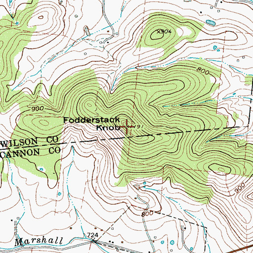Topographic Map of Fodderstack Knob, TN
