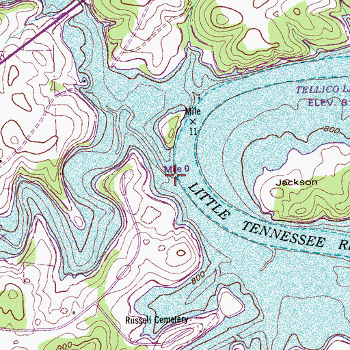 Topographic Map of Fork Creek, TN