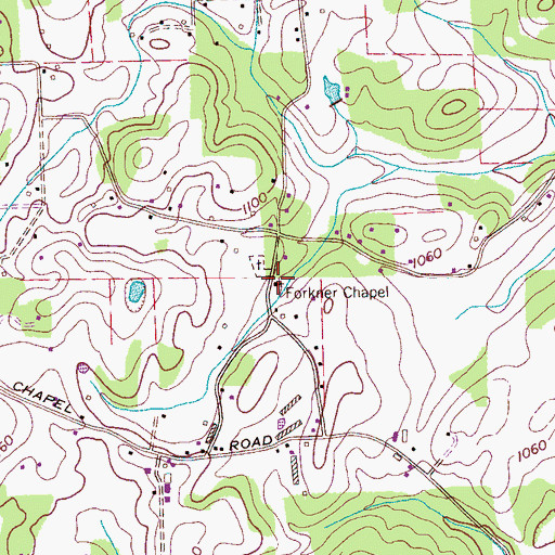 Topographic Map of Forkner Chapel, TN