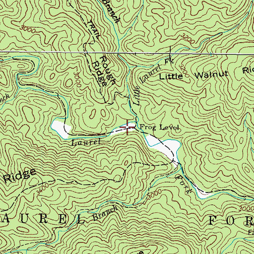 Topographic Map of Frog Level, TN