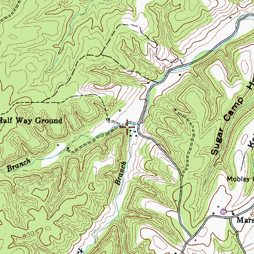 Topographic Map of Fuller Branch, TN
