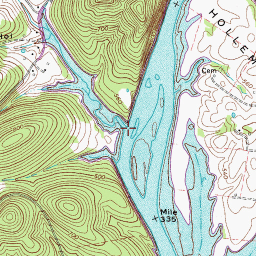 Topographic Map of Funns Branch, TN