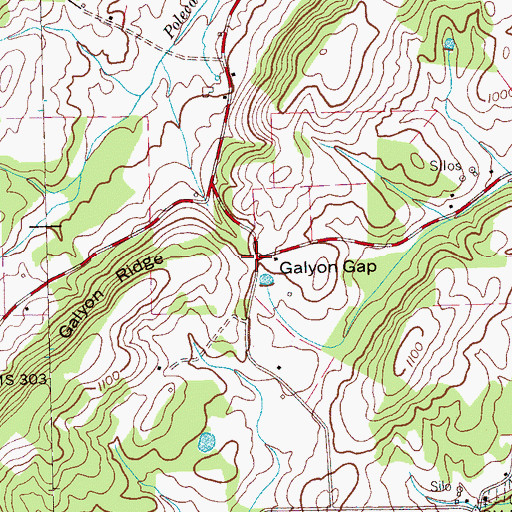 Topographic Map of Galyon Gap, TN