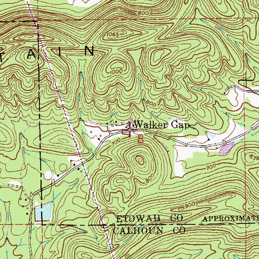 Topographic Map of Walker Gap, AL