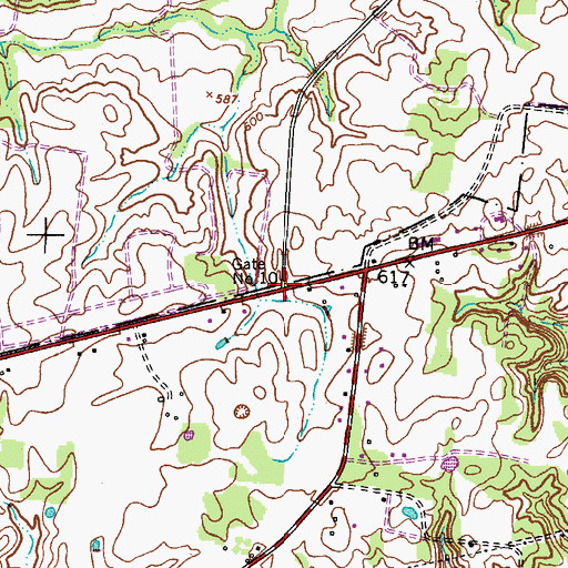 Topographic Map of Gate Number Ten, TN