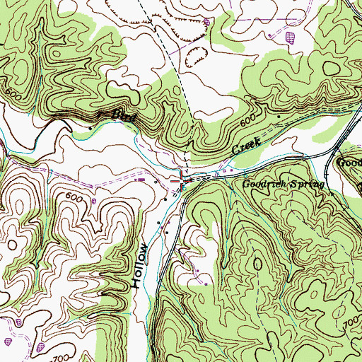 Topographic Map of George Hollow, TN