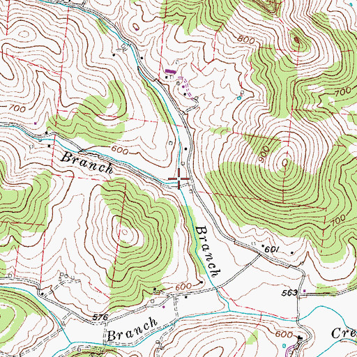 Topographic Map of Gills Branch, TN