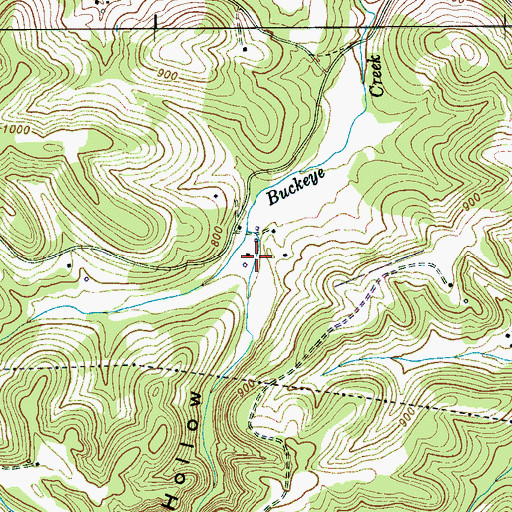 Topographic Map of Gin Hollow, TN