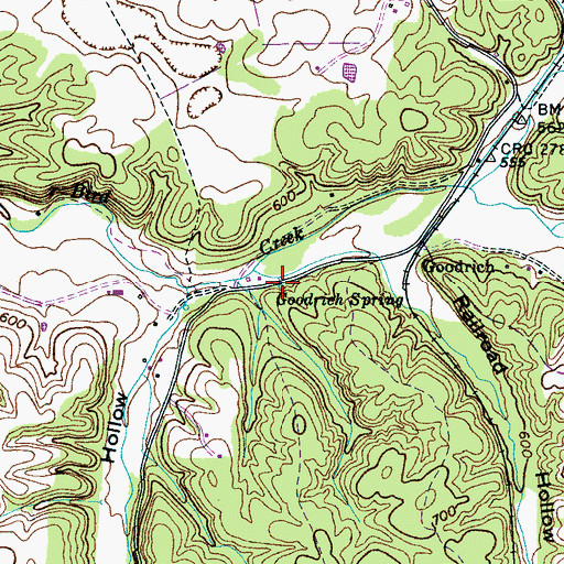 Topographic Map of Goodrich Spring, TN