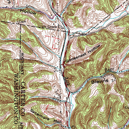 Topographic Map of Goosenest Hollow, TN