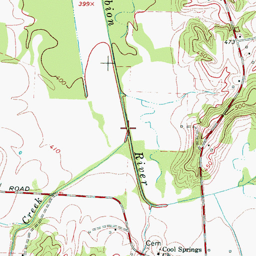 Topographic Map of Grassy Hollow Creek, TN