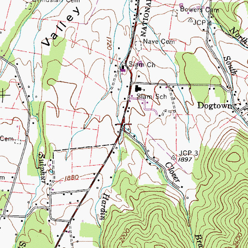Topographic Map of Hardin Branch, TN