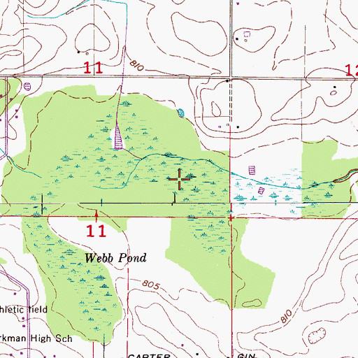 Topographic Map of Webb Pond, AL