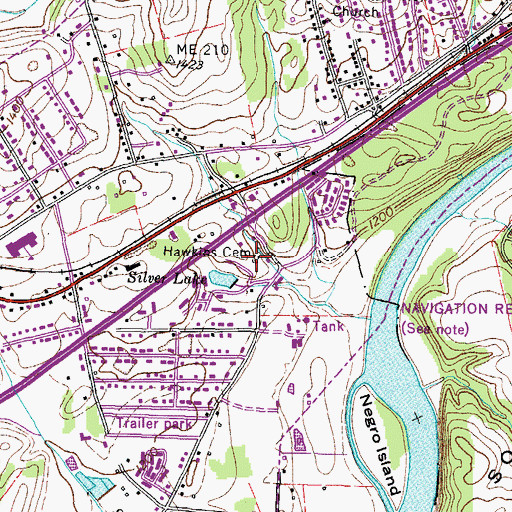 Topographic Map of Hawkins Cemetery, TN