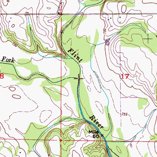 Topographic Map of West Fork Flint River, AL