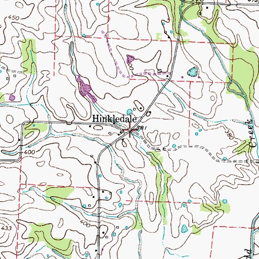Topographic Map of Hinkledale, TN