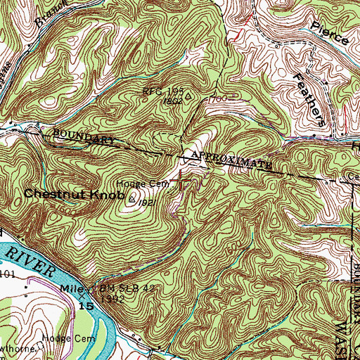 Topographic Map of Hodge Cemetery, TN
