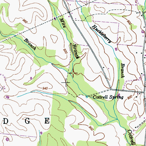 Topographic Map of Hog Branch, TN