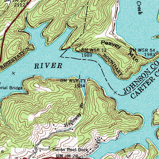 Topographic Map of Holloway Branch, TN
