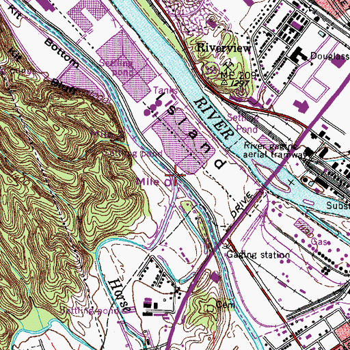 Topographic Map of Horse Creek, TN