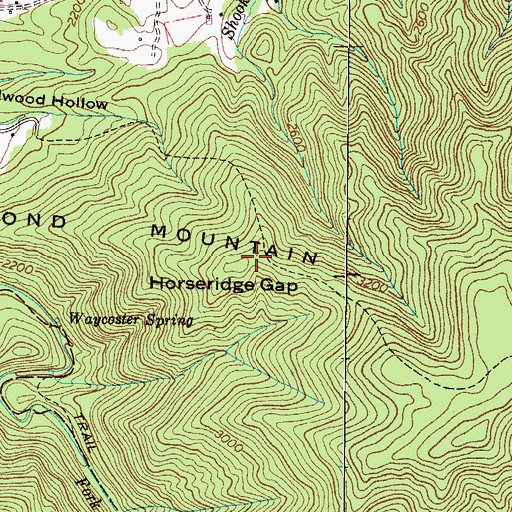 Topographic Map of Horseridge Gap, TN