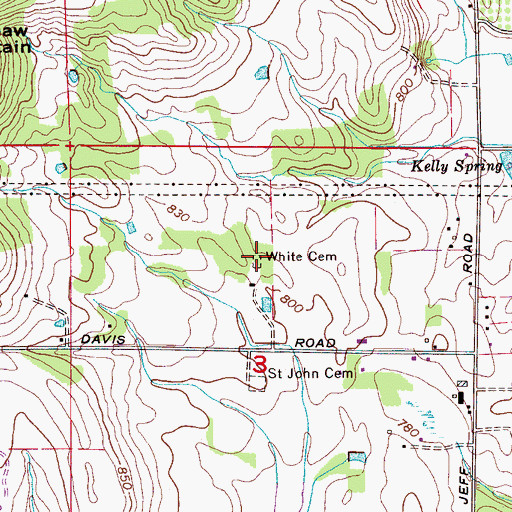 Topographic Map of White Cemetery, AL