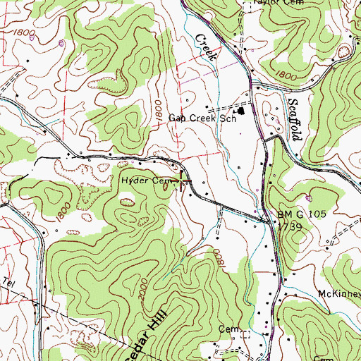 Topographic Map of Hyder Cemetery, TN