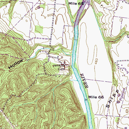 Topographic Map of Jenkins Cemetery, TN