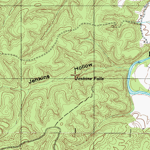 Topographic Map of Jenkins Falls, TN