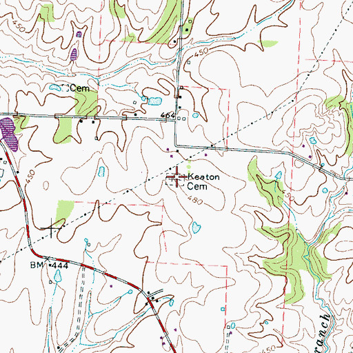 Topographic Map of Keaton Cemetery, TN