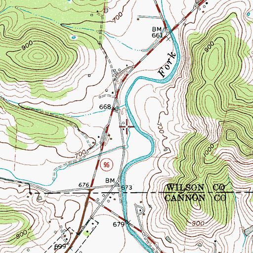 Topographic Map of Kennedy Creek, TN