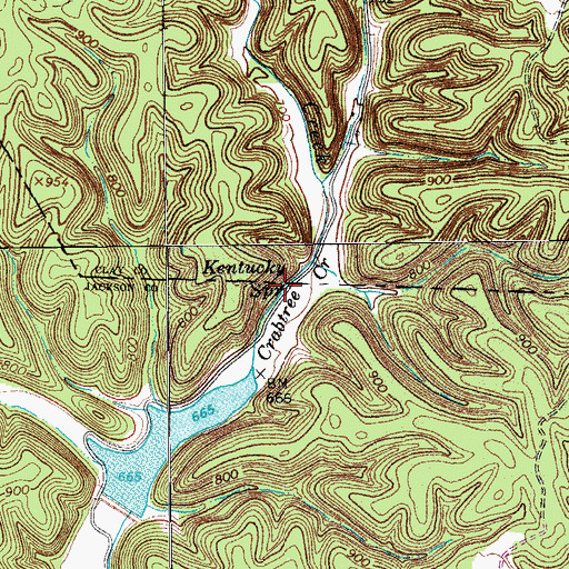 Topographic Map of Kentucky Spring, TN